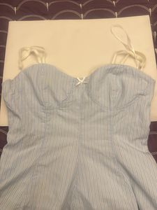 Zara blue striped pretty cami top- corset style