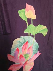 Hand-Painted Lotus Kurta