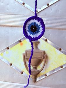 evil eye rakhi keychain rubber scrunchie
