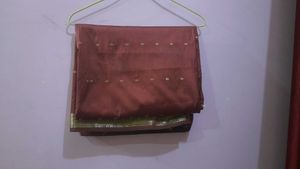 Elegant Maroon Saree with Gold Border