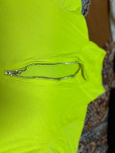 Neon Zip Neck T-Shirt