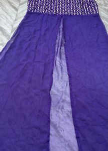 Elegant Purple Embroidered Gown