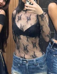 Sheer Lace Long Sleeve Top