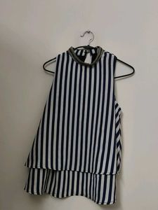 Chic Striped Layered Top