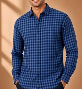 Classic Blue Checkered Men's Shirt😍💙