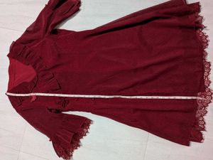Burgundy Ruffled Dress