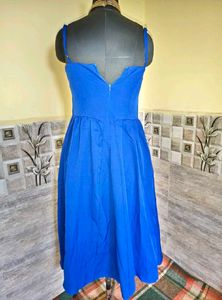 Vibrant Blue Fit &amp; Flare Midi Dress