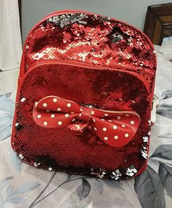 Red Sequin Bow Backpack
