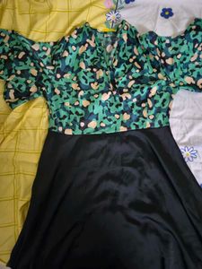Abstract Print V-Neck Dress