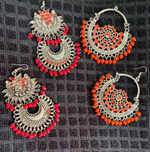 Combo of 2 Pairs Oxidised  Earrings