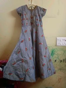 Grey Embroidered Gown