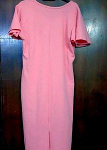 Pink Cut-Out Flutter Sleeve Dress
