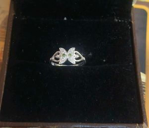 Elegant Silver Ring with Green Stones