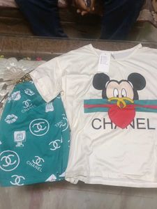 Cute Mickey Mouse & Chanel Pajama Set