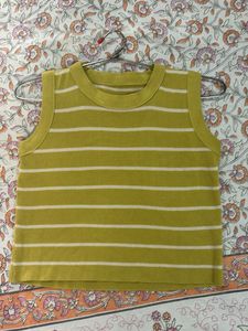 Striped Yellow Knit Tank Top