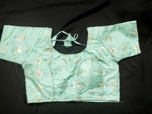 Elegant Embroidered Mint Green Blouse