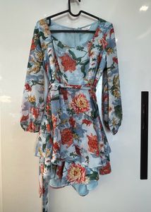 Floral Print Blue Playsuit