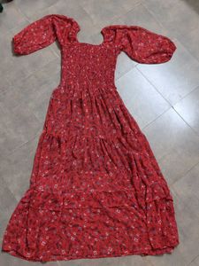 Red Floral Maxi Dress