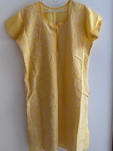 Yellow Embroidered Tunic Top