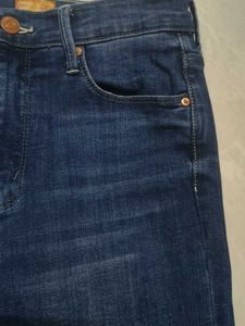 Women's Flared Blue Denim Jeans High waist