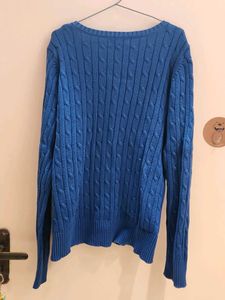 Alfred Dunner Blue Cable Knit Sweater
