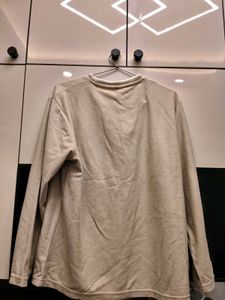 Casual Beige Graphic Sweatshirt