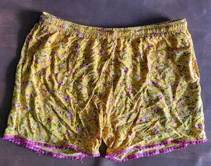 Cute Yellow Floral Shorts