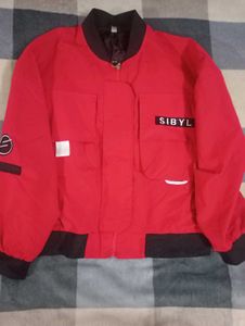 Red Baggy Bomber Jacket 🎀