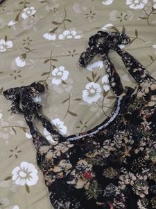 Floral Print Tie-Strap Mini Dress