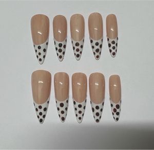 French Tip Polka Dot Press-On Nails