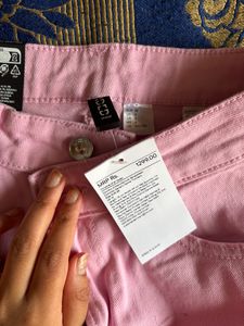 H&amp;M High Waist Trouser/Jeans For Women - Baby Pink