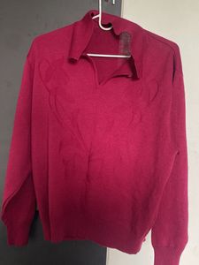 Stylish Knit Polo Sweater