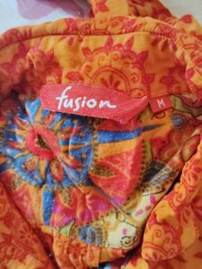 Orange Printed Kurta