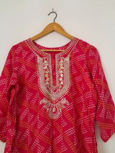 Pink Printed Kurta (Women's)