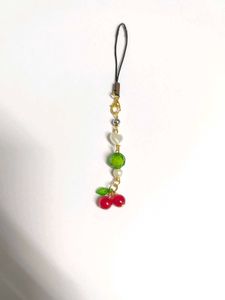 Cute Cherry Beaded Phone Charm