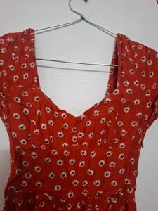 Red Floral Print Mini Dress