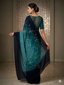 Stunning Ombre Embroidered Saree