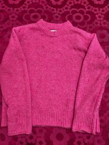 American Eagle Vibrant Pink Knit Sweater - Size XS