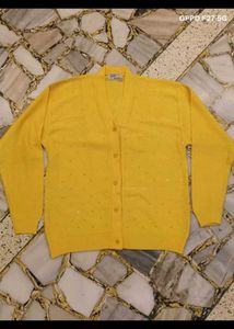 Vintage Yellow Knit Cardigan