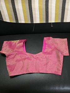 Pink Tissue Back Open Blouse