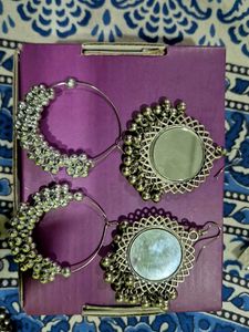Ethnic Jhumka Earrings with Mirror
