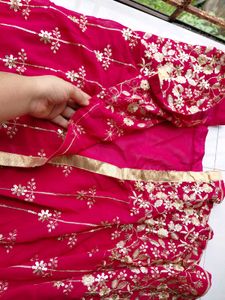 Stunning Red &amp; Gold Embroidered Sharara Suit Set