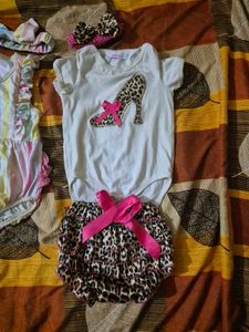 Baby Girl Rainbow Romper &amp; Headband Set