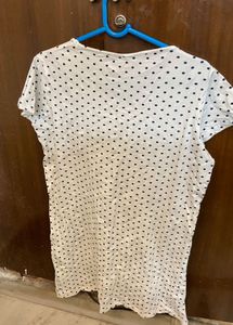 Cute long line Secret Girl Polka Dot T-Shirt