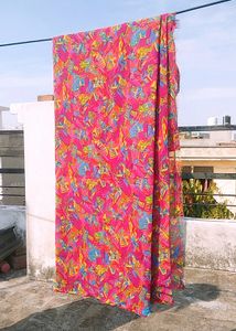 Abstract Printed Pure Georgette Saree
