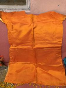 Orange Color Blouse And Dupatta Set For Lehenga