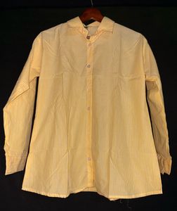 Yellow &amp; White Pinstripe Corset Back Shirt