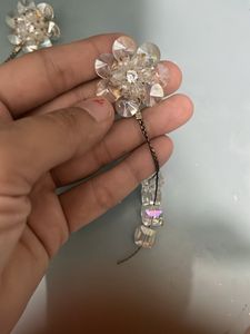 White Or Silver Flower Earrings