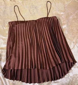 🤎 Mango Pleated Satin Top