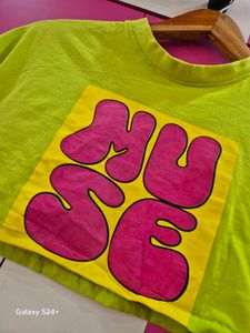 Neon Graphic Crop Top(without chain)